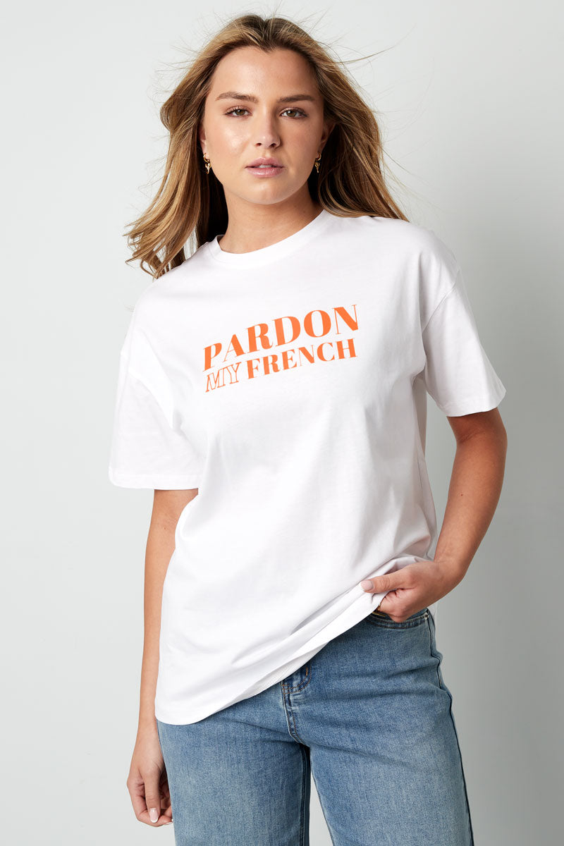 Cotton Damen T-Shirt Casual Letters