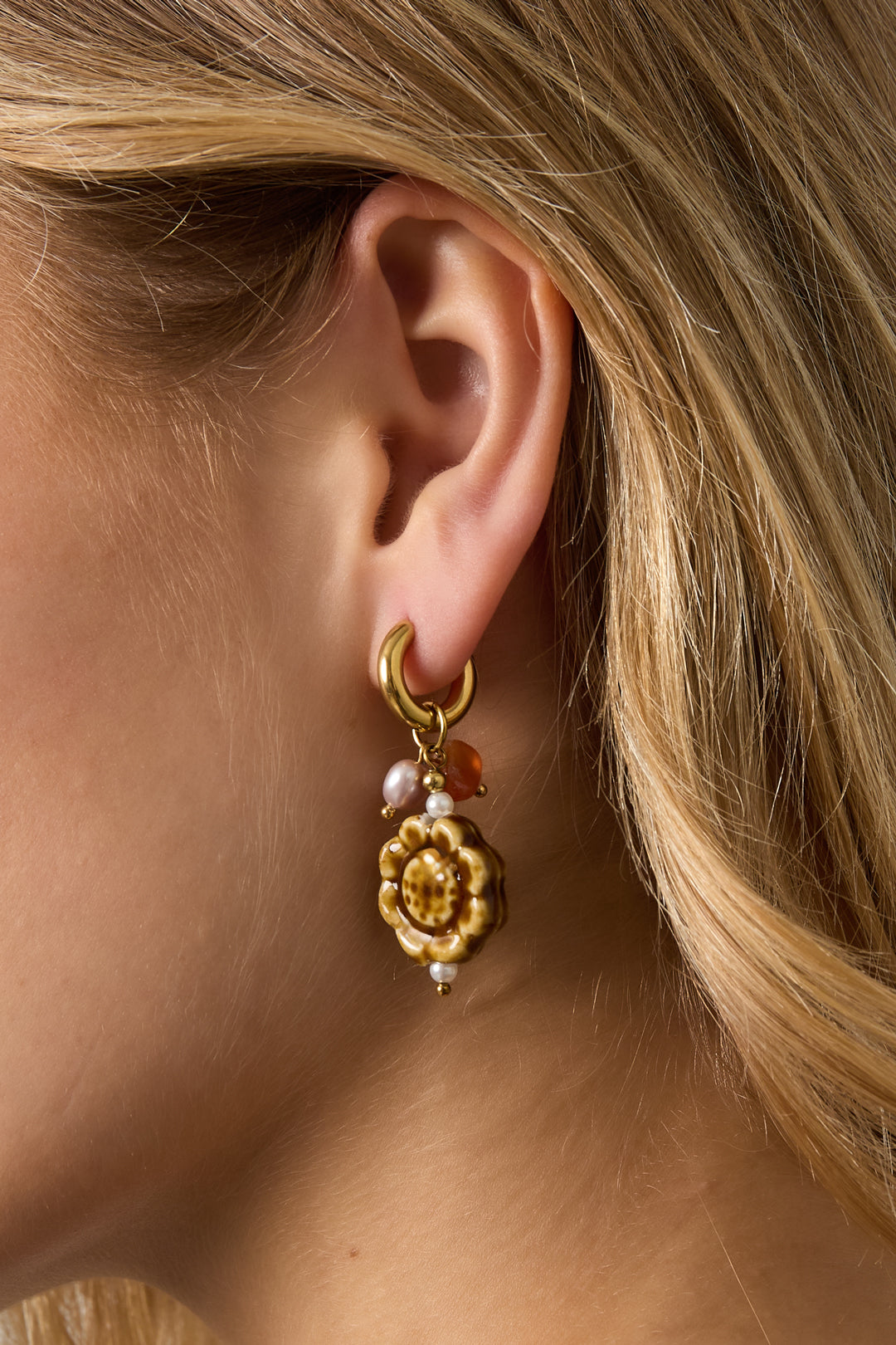 Edelstahl Tropfen Ohrringe Blume Casual Täglich Einfache Serie frauen schmuck