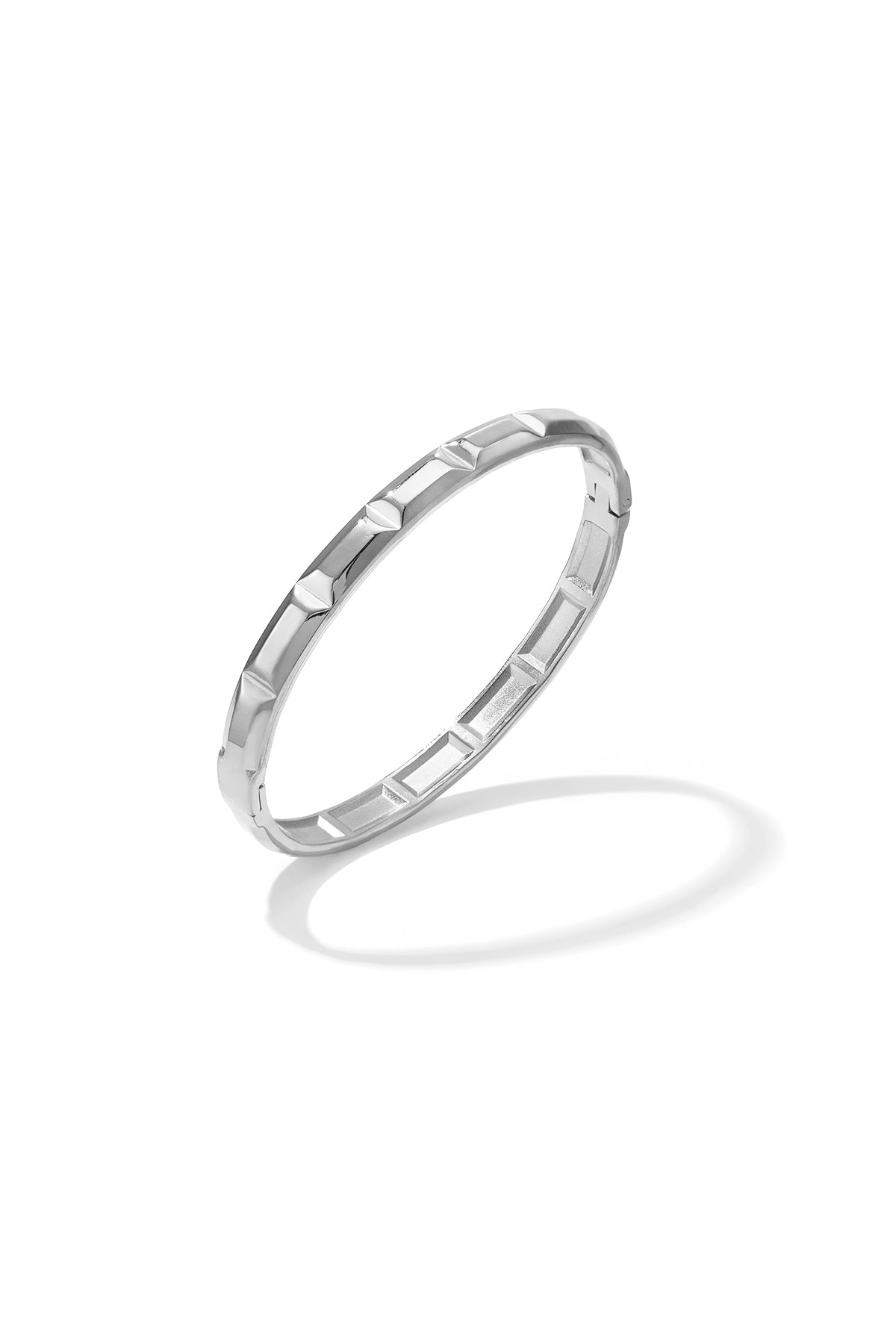 Edelstahl-Armreifen, Kreis, Schlicht, Alltagsschmuck, Serie „Simple“, Damenschmuck