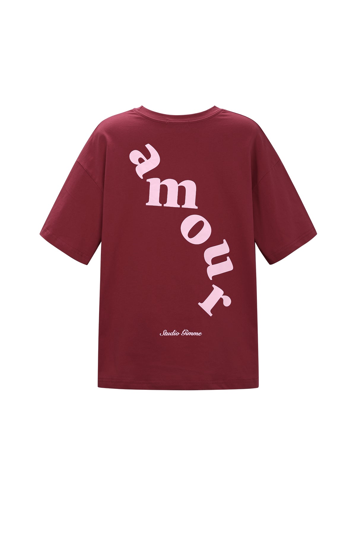 Oversized Baumwoll T Shirt mit modernem Amour Print
