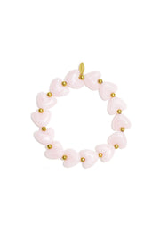 Elastic heart beaded bracelet