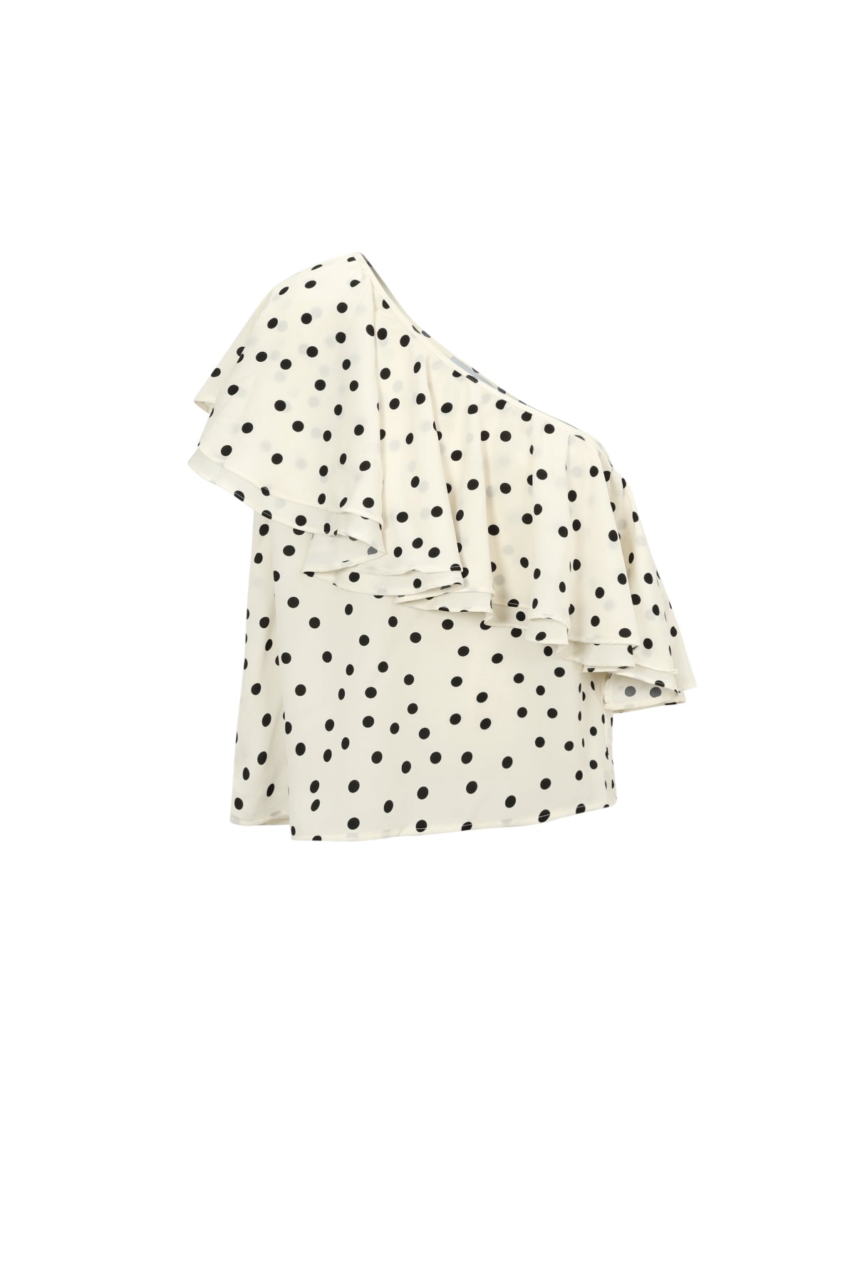 Ein-Schulter-Top mit Polka-Dots