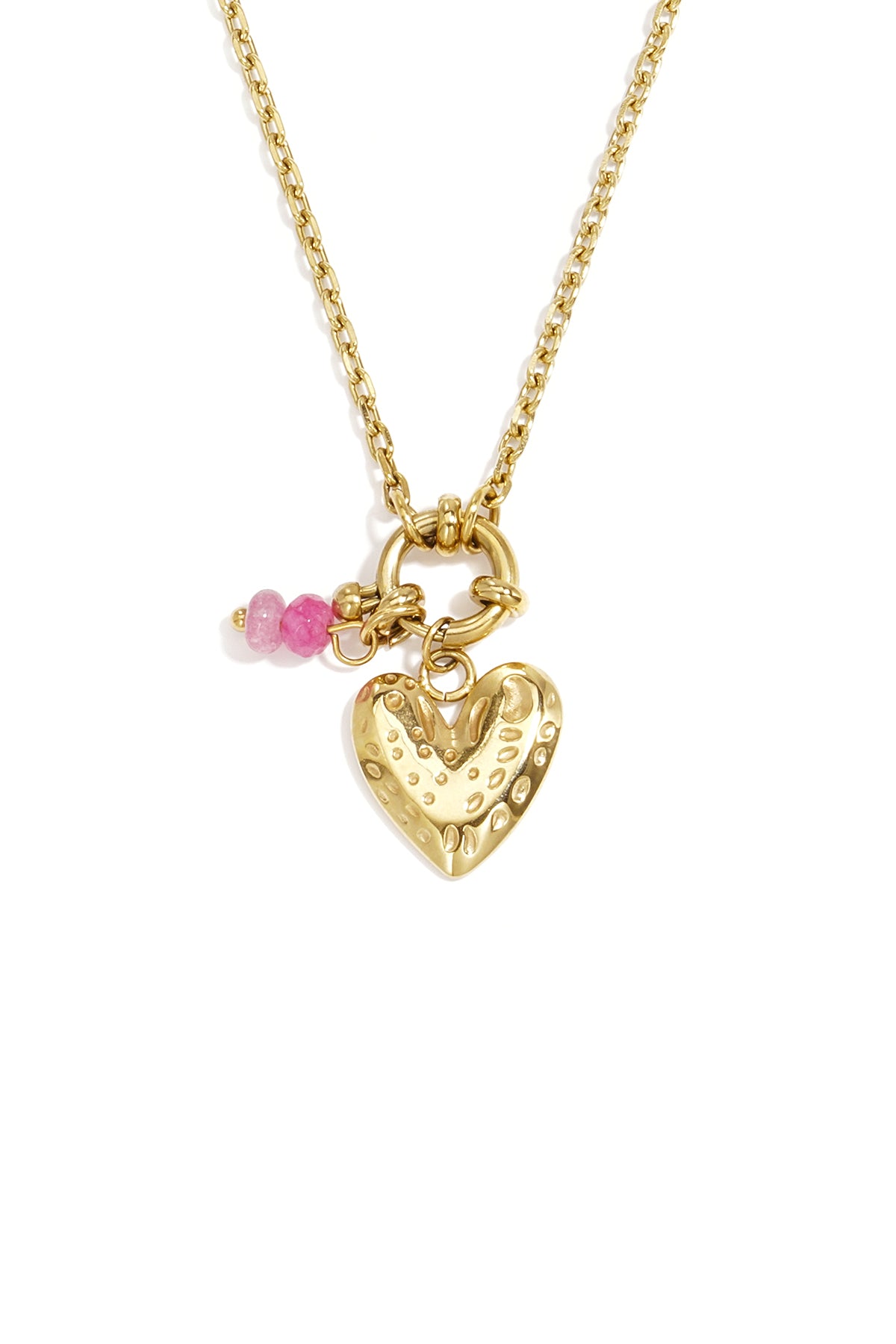 Halskette mit Herzanhänger aus Edelstahl, schlichte Serie „Alltagsschmuck“, Damenschmuck