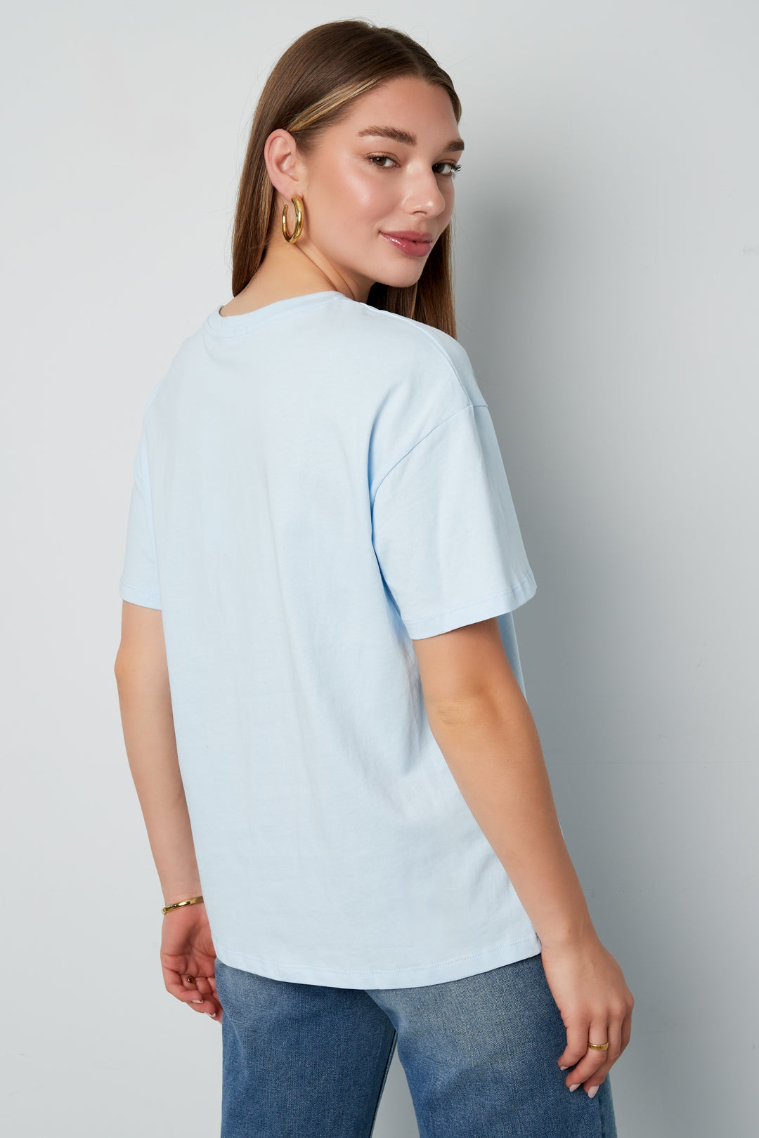 Strick Damen T-Shirt Casual Letters