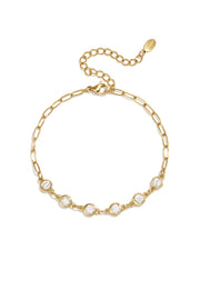 Gliederarmband mit runden Zirkonia-Steinen