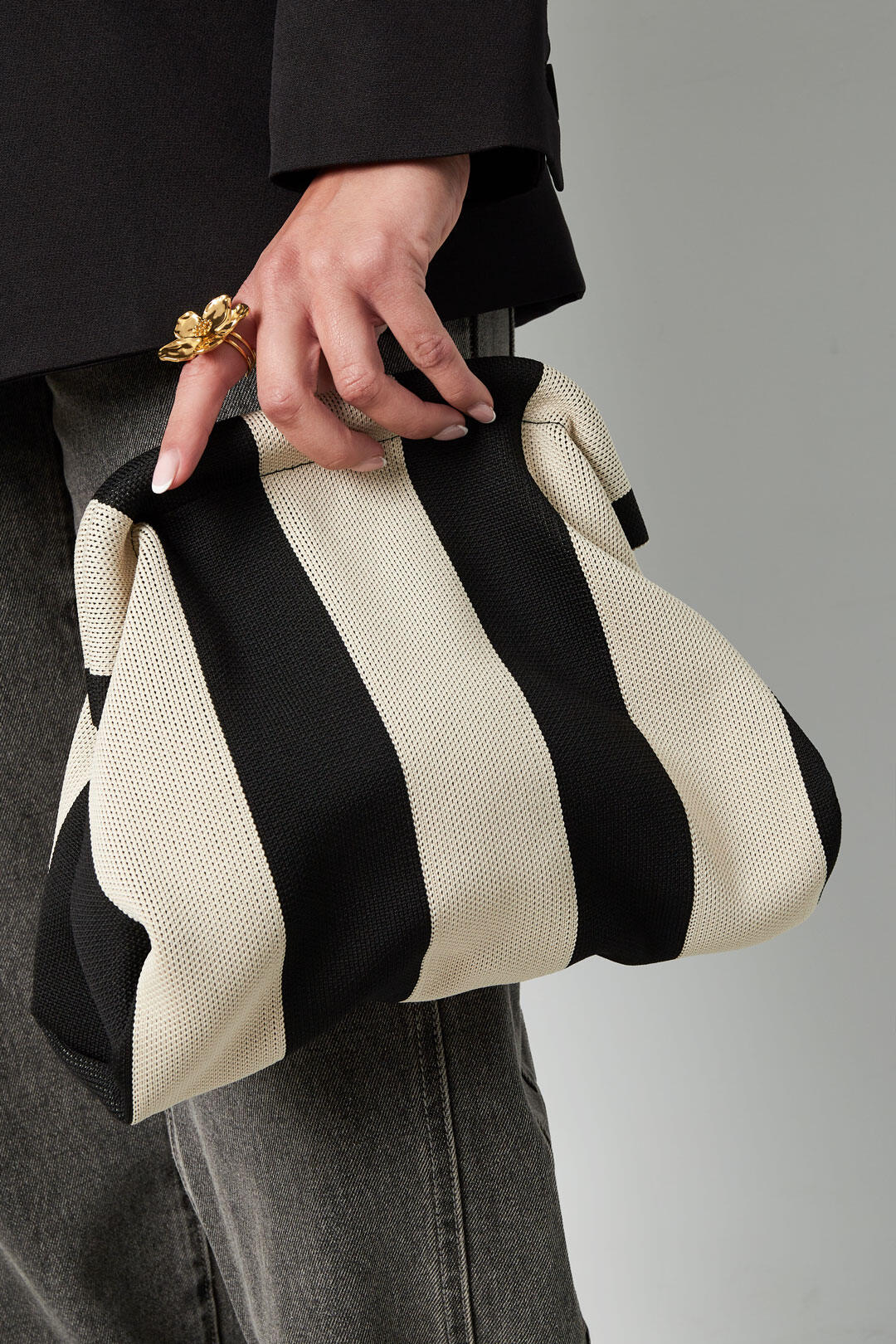 Gestreifte Strandclutch