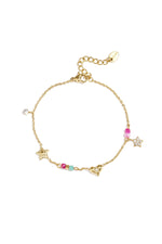 Charm-Armband mit Herz, Stern, Steinen und Perlen