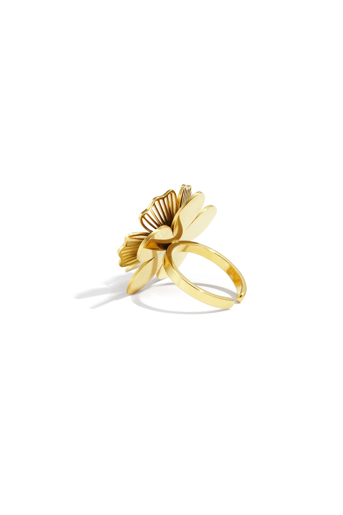 Edelstahl Statement Ringe Blume Casual Daily Simple Serie Damenschmuck