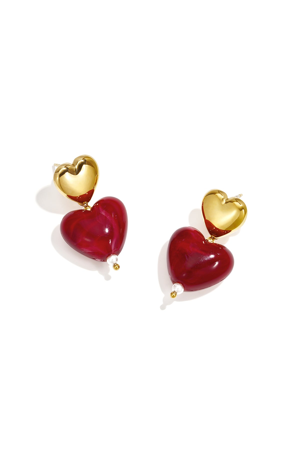 Ohrhänger aus Edelstahl, Herzform, schlichte Alltags-Serie, Damenschmuck