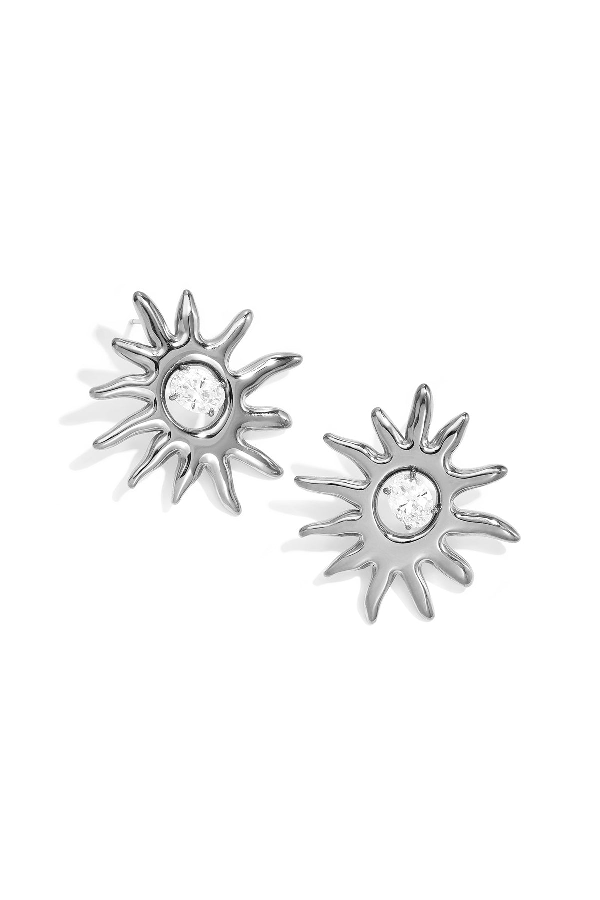 Ohrstecker aus Edelstahl, unregelmäßige Form, schlichte Alltags-Serie, Damenschmuck