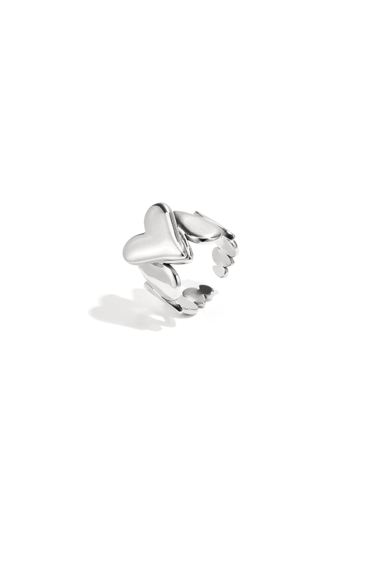Statement-Ring mit tropfenförmigen Details und Herz