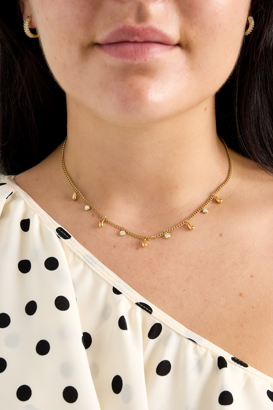 Edelstahl-Anhänger, Tropfenform, schlichte Alltags-Serie, Damenschmuck