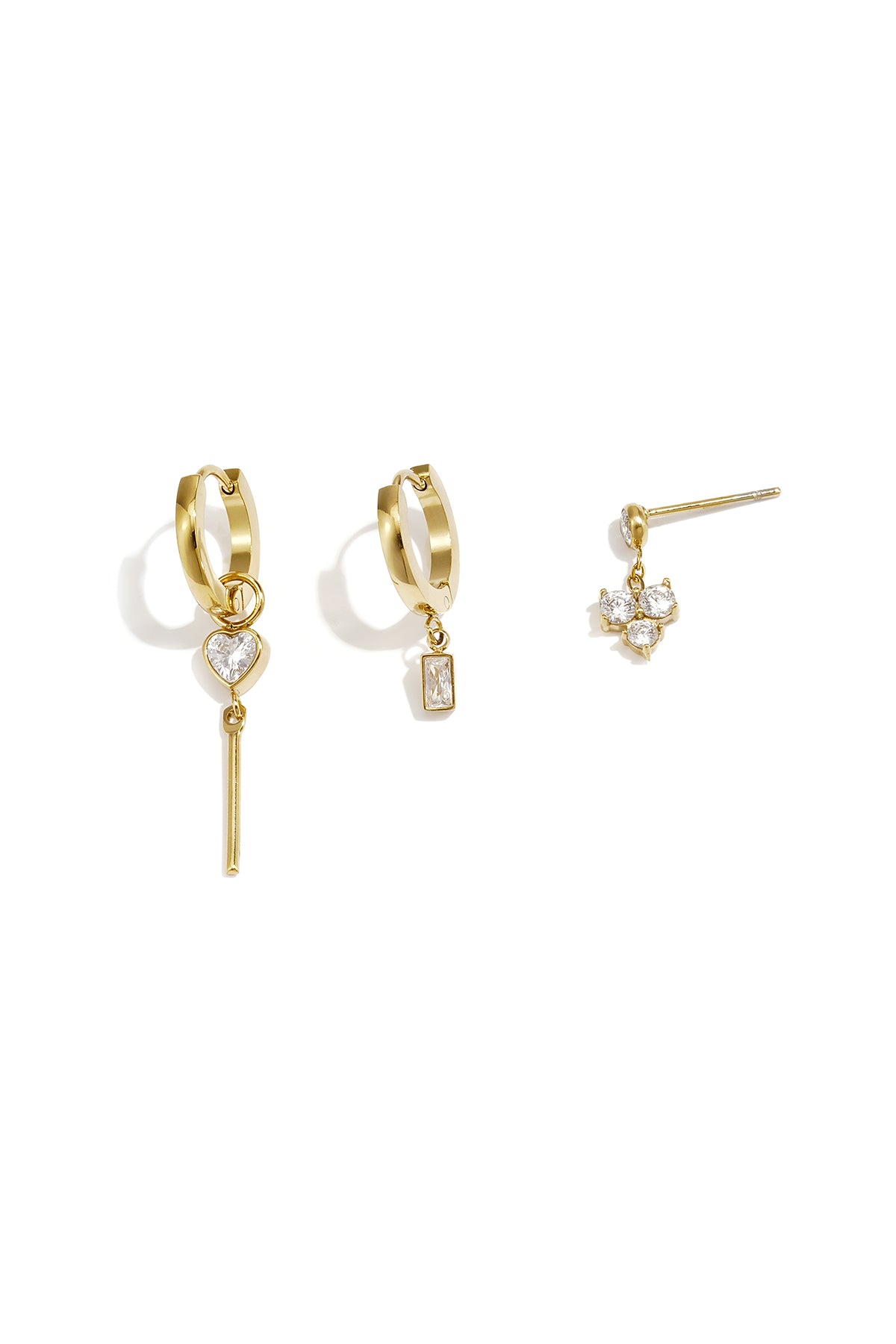 Edelstahl-Ohrring-Sets Herz Schlicht Alltagsschmuck Serie Damenschmuck