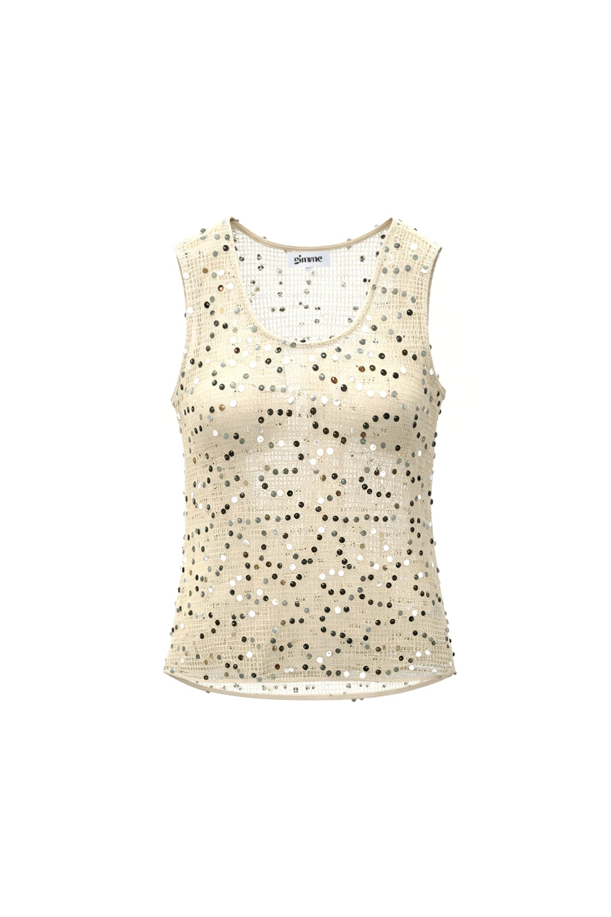 Gehäkeltes Strandtop mit Glitzerdetails