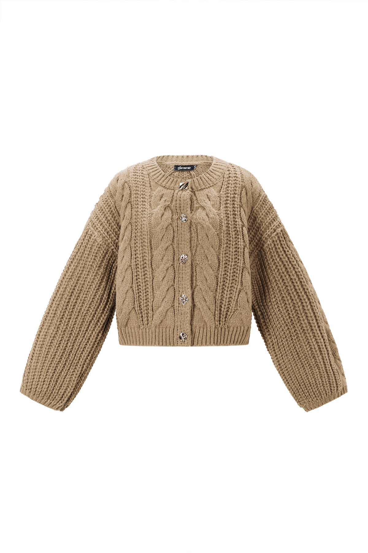 Zopfmuster-Strickjacke
