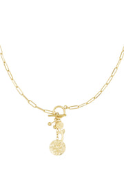 Halskette mit Anhänger „Schlafende Rose“ – Goldfarben