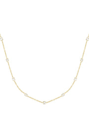Diamant-Flüsterhalskette – Goldfarben