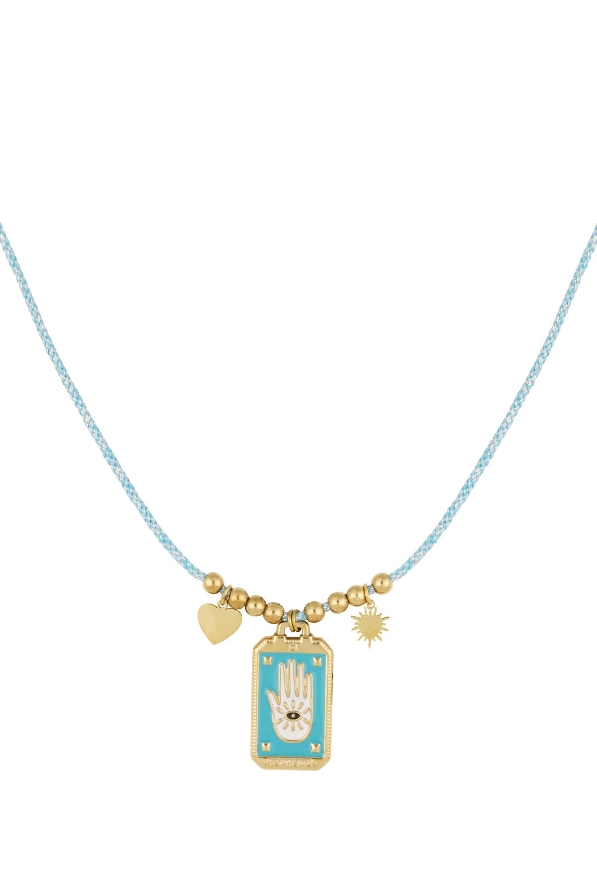 Halskette mit Eclipse-Charm - Farbe Blau-Gold