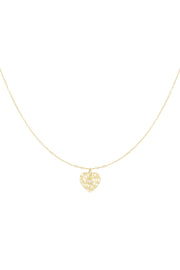 Halskette mit echtem Herz – Farbe Gold