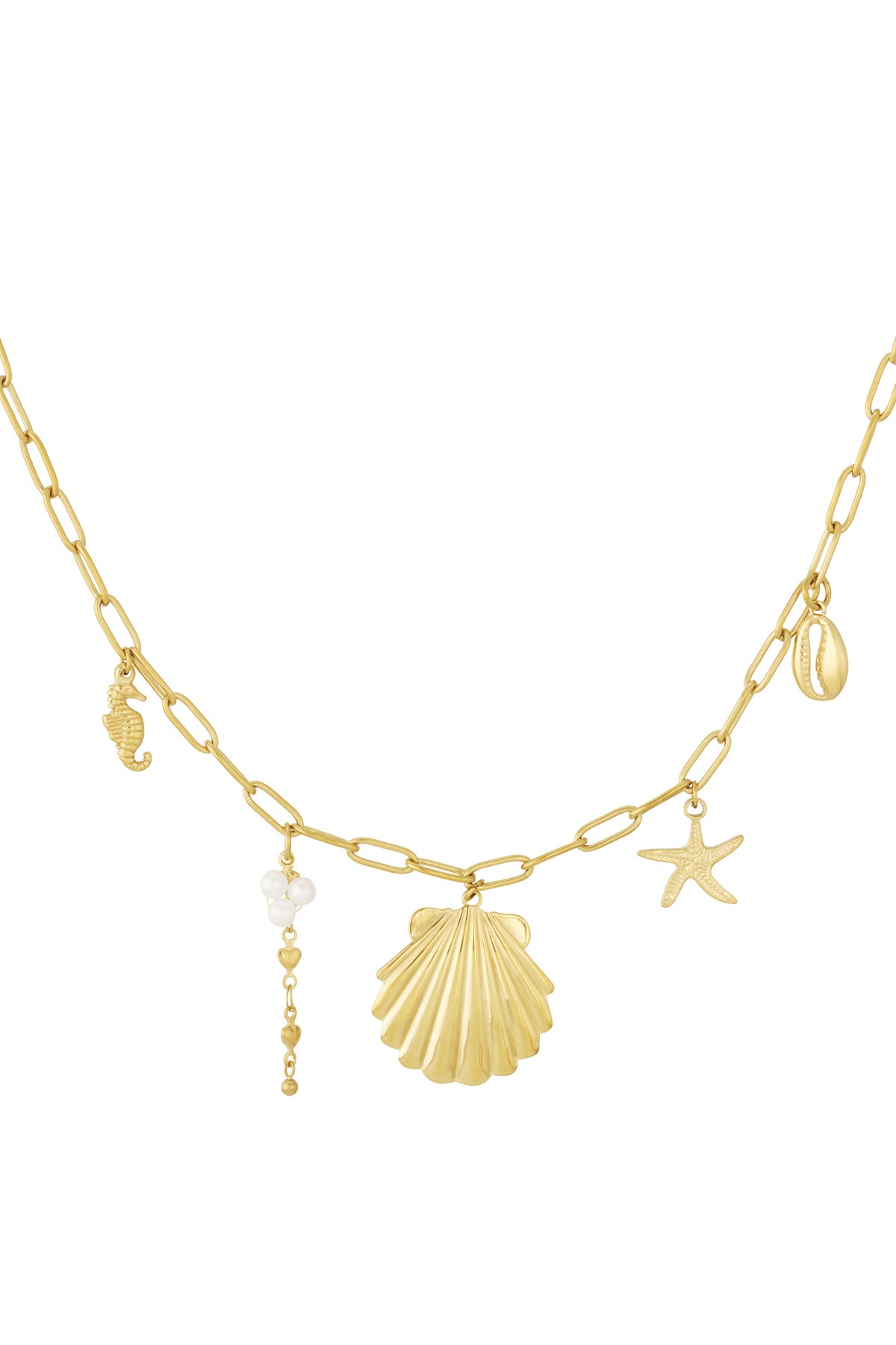 Große Beachy-Halskette – Goldfarben