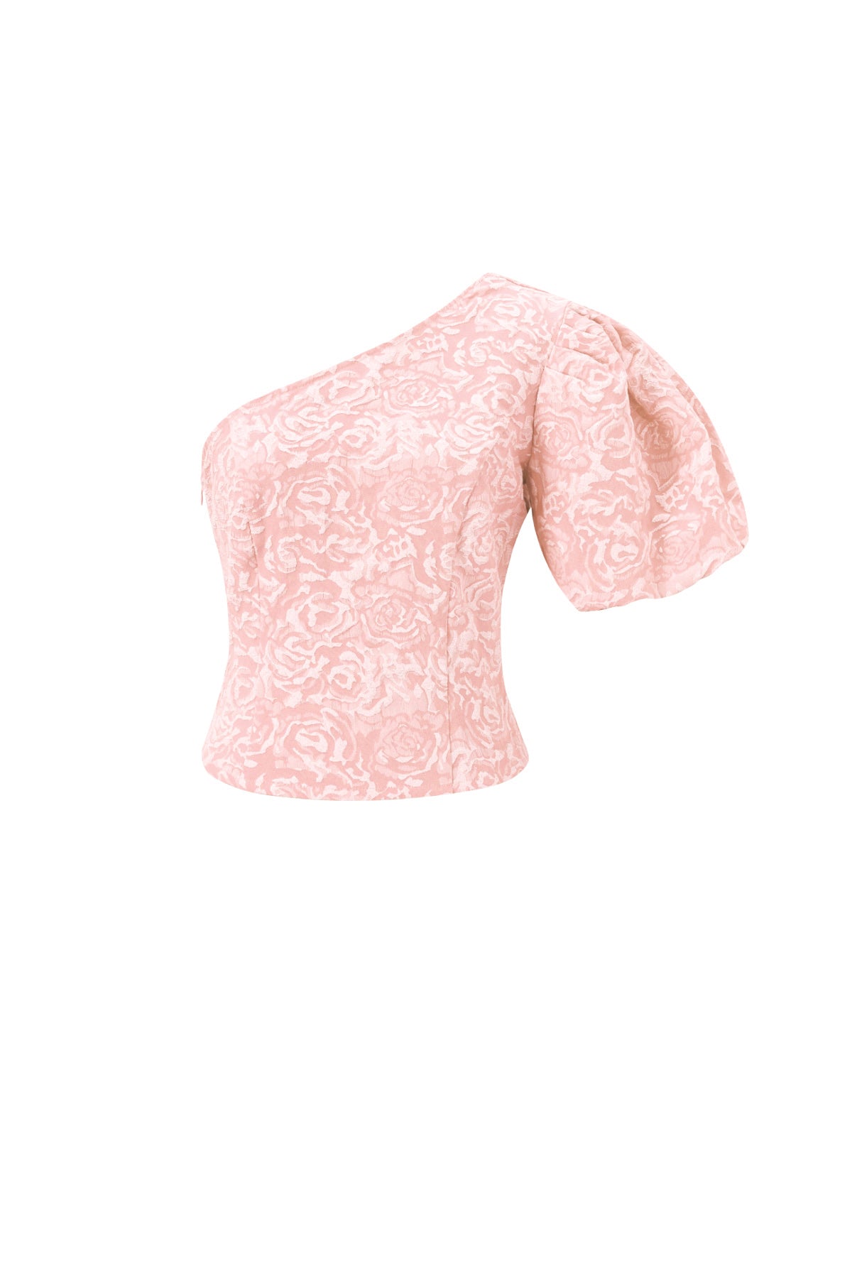 Gewebte Polyesterfasern Damen Ein-Schulter Oberteil Elegantes Blumenmuster