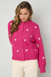 Herzchen-Strickjacke