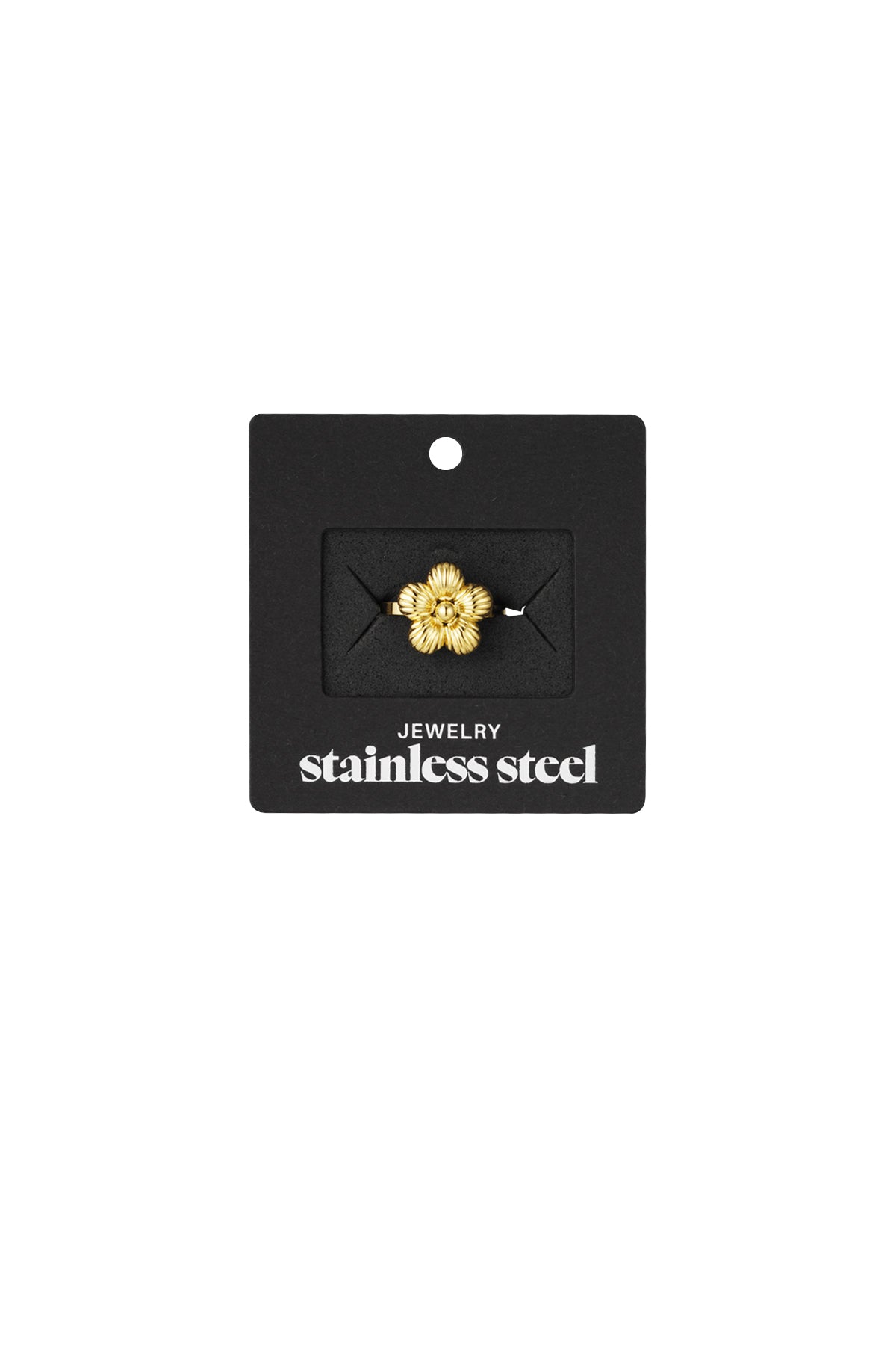 Yehwang Ring goldene Gänseblümchenblüte auf Markenkarte, Produktansicht