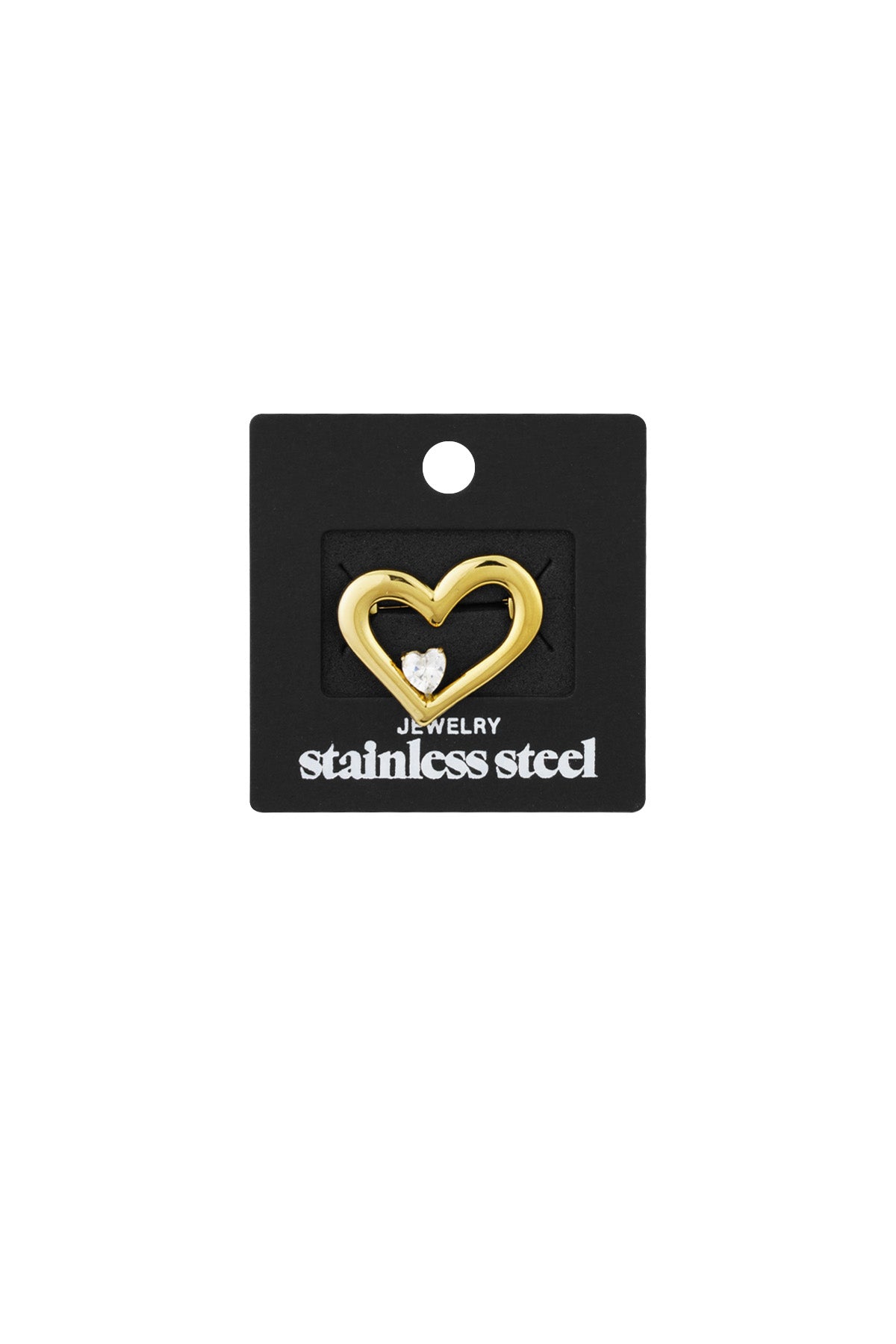 Brosche Bling Herz - Goldfarben