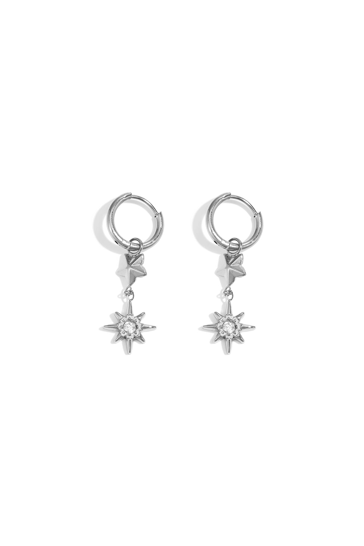 Ohrhänger aus Edelstahl, Stern, schlichte Alltags-Serie, Damenschmuck