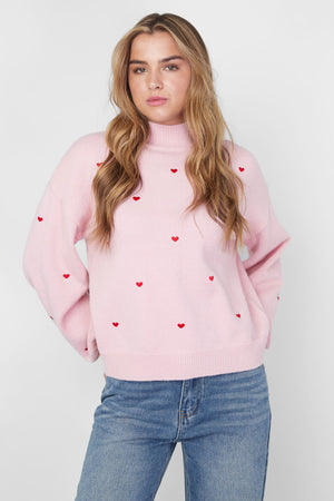 Strickpullover mit Herzen