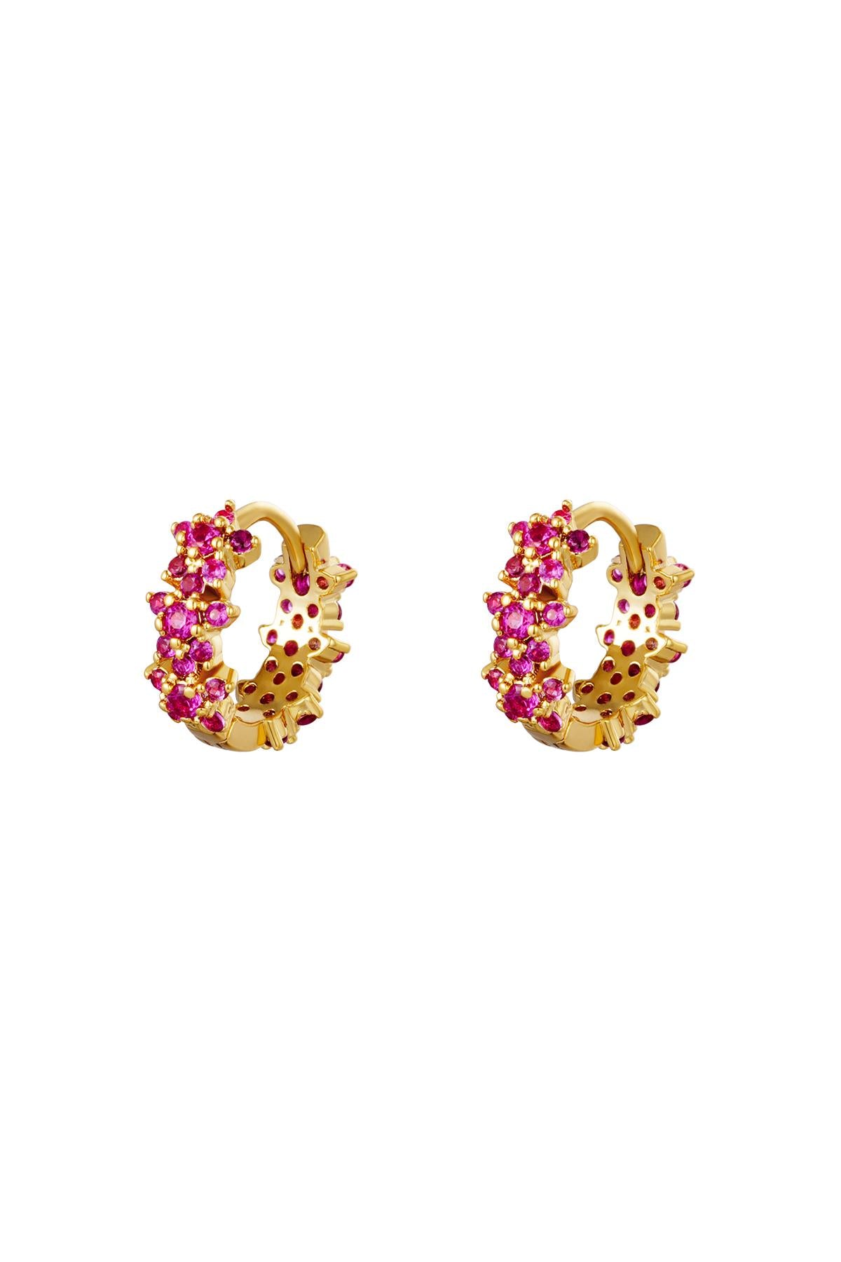 Creolen mit Stern-Strass - Kupfer