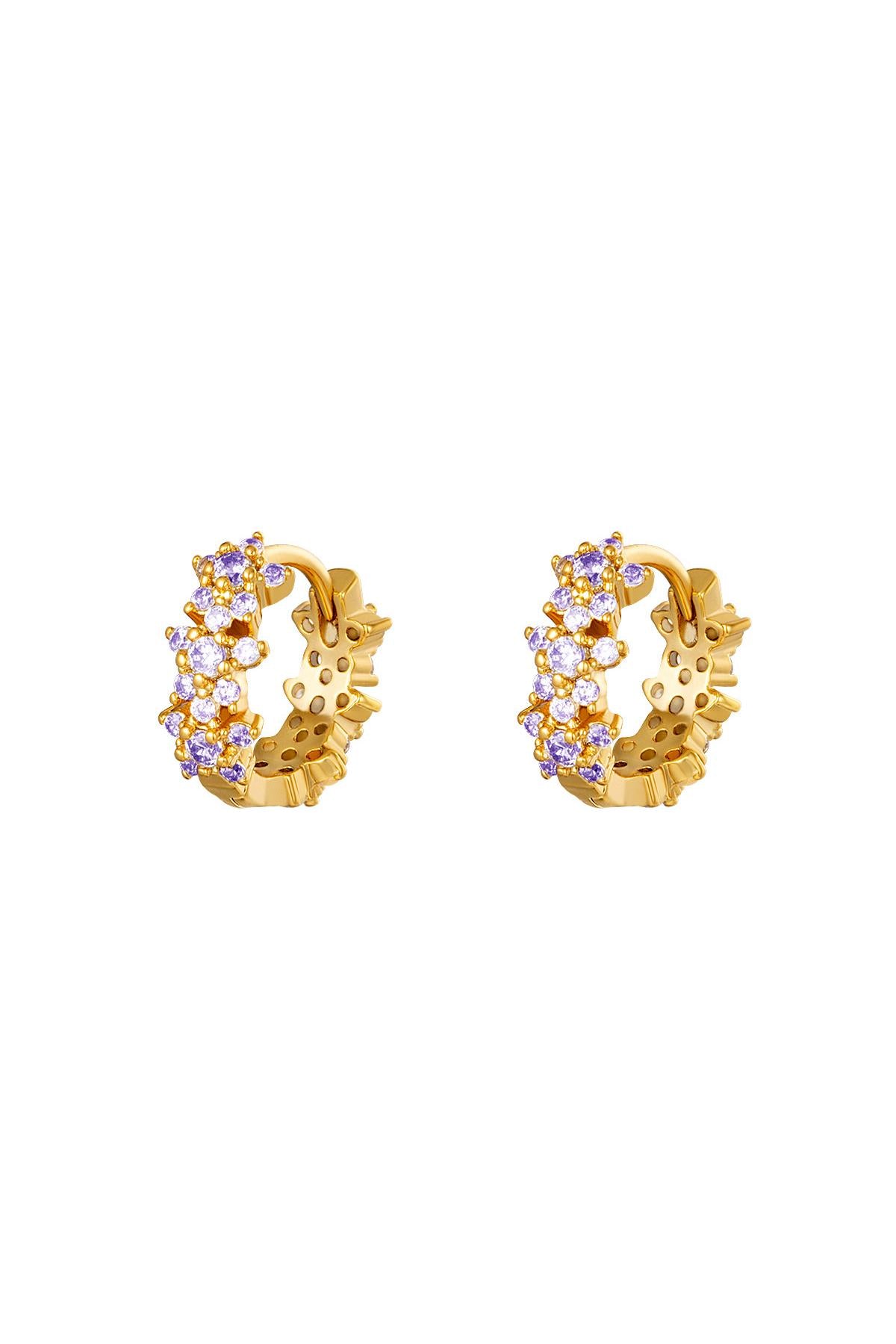 Creolen mit Stern-Strass - Kupfer