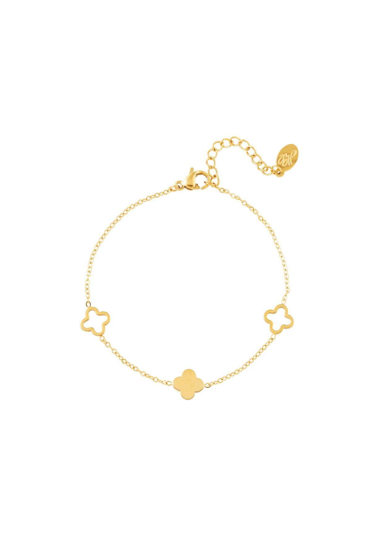 Armband Klee Goldfarbe Edelstahl