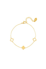 Armband Klee Goldfarbe Edelstahl