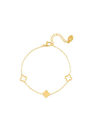 Armband Klee Goldfarbe Edelstahl
