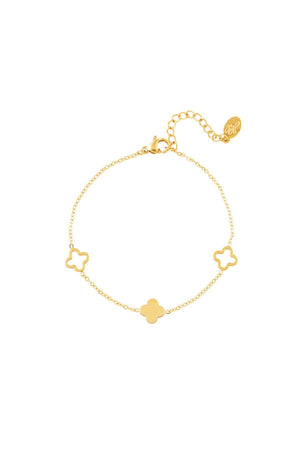 Armband Klee Goldfarbe Edelstahl