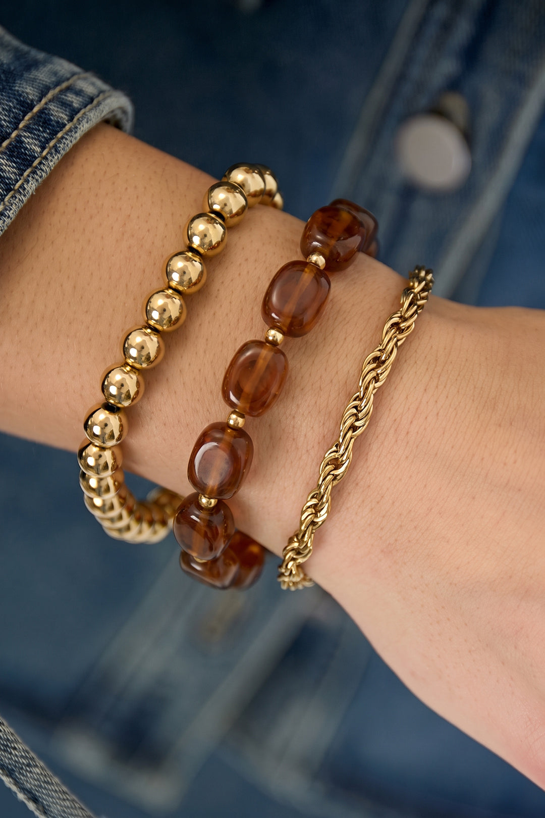 Armbandset mit asymmetrischen Perlen