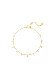 Armband einfach mit Strassdetails Goldfarbe Edelstahl