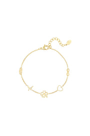 Minimalistisches Armband mit Charms Goldfarbe Edelstahl