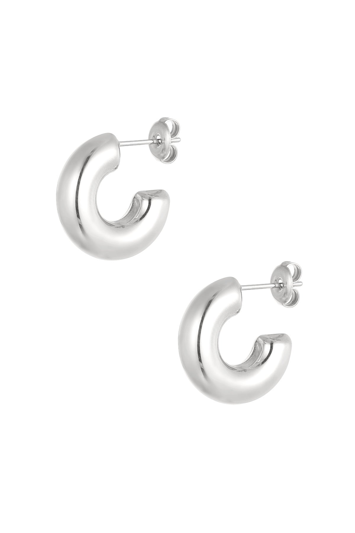 Ästhetische Basic-Ohrringe mit kleinem Halbmond – Goldfarbe - Goldfarbefarbe
