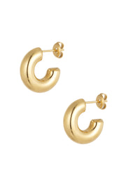Ästhetische Basic-Ohrringe mit kleinem Halbmond – Goldfarbe - Goldfarbefarbe