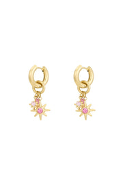 Ohrringe rosa Sternenlicht - Goldfarben