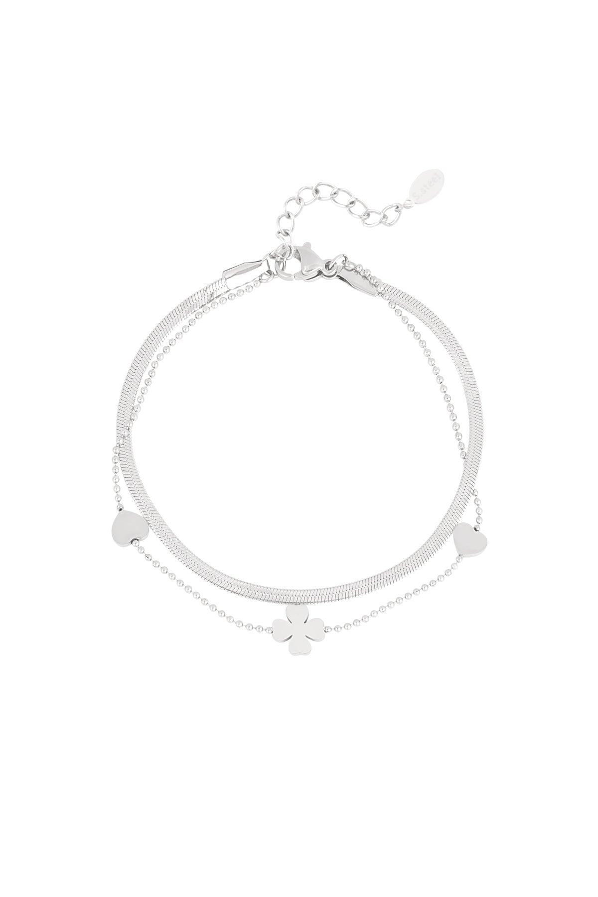 Armband Kleeblatt Herz - Goldfarben