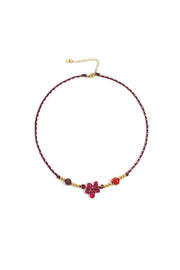 Polyester Perlen Halsketten Blume Casual Täglich Einfache Serie frauen schmuck