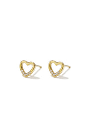 Edelstahl-Ohrstecker, Herz, schlicht, Alltags-Serie, Damenschmuck