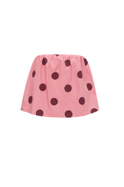 Trägerloses Polka-Dot-Top