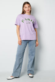 Cotton Damen T-Shirt Casual Letters