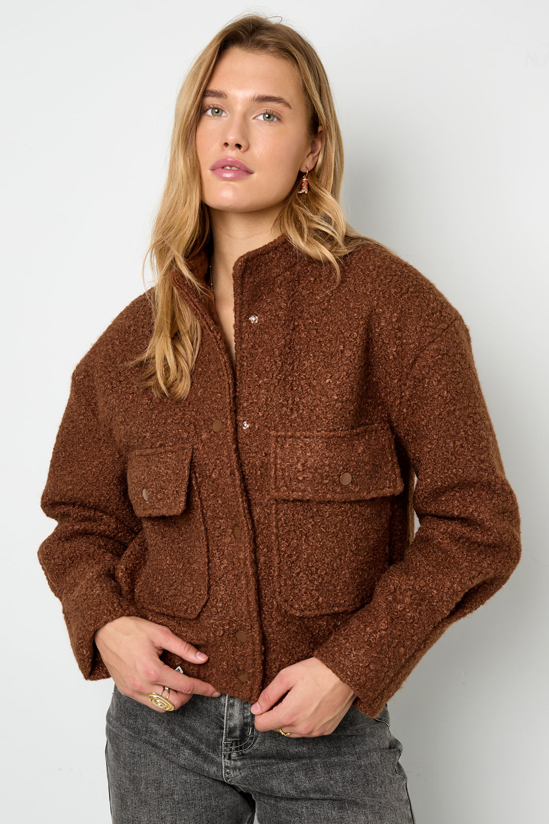 Gewebte Polyesterfaser Damenjacke Casual Einfarbig Herbst/Winter