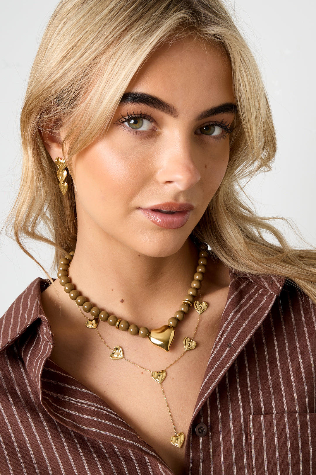 Acryl Perlen Halsketten Herz Casual Täglich Einfache Serie frauen schmuck