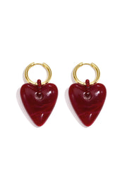 Ohrhänger aus Kunstharz, Herzform, lässig-schlicht, für Damen – Schmuck aus der Serie „Casual Daily“.